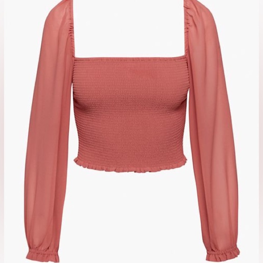 Aritzia Wilfred Saga Blouse in Warm Sienna Red
